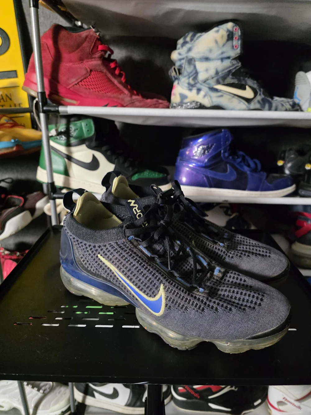 🔥 Nike VaporMax Flyknit Sneaker in Black Yellow Men Size 9